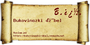 Bukovinszki Ábel névjegykártya